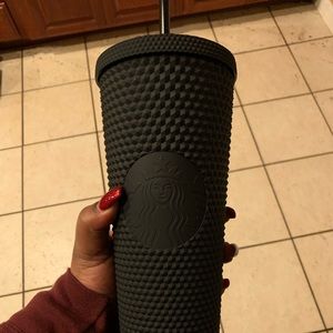 Matte Black Studded Starbucks Tumbler